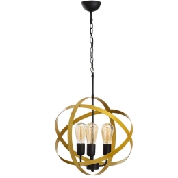 Φωτιστικό Οροφής Gezegen 892OPV1516 Φ40x90cm 3xE27 40W Gold-Black Opviq