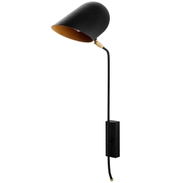 Φωτιστικό Τοίχου - Απλίκα Kesik 892OPV1244 12x35x73cm 1xE27 40W Black-Gold Opviq