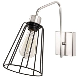 Φωτιστικό Τοίχου - Απλίκα Ve 892OPV1272 15x32x33cm 1xE27 40W Nickel-Black Opviq