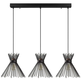 Φωτιστικό Οροφής - Ράγα Kirpi 892OPV1559 104x34x129cm 3xE27 40W Black Opviq