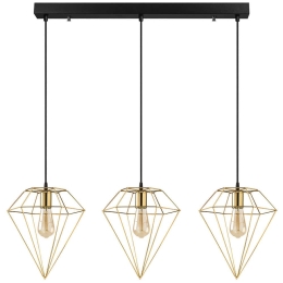 Φωτιστικό Οροφής - Ράγα Elmas 892OPV1624 100x30x134cm 3xE27 40W Black-Gold Opviq