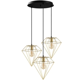 Φωτιστικό Οροφής Elmas 892OPV1627 Φ50x133cm 3xE27 40W Black-Gold Opviq
