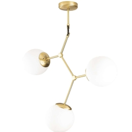 Φωτιστικό Οροφής Damar 892OPV1637 55x15x65cm 3xE27 40W Gold-White Opviq
