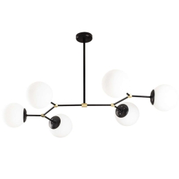 Φωτιστικό Οροφής - Πλαφονιέρα Damar 892OPV1638 100x58x48cm 6xE27 40W Black-White Opviq