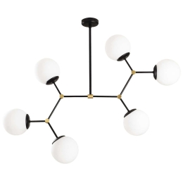 Φωτιστικό Οροφής Damar 892OPV1640 100x58x80cm 6xE27 40W Black-White Opviq