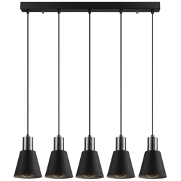 Φωτιστικό Οροφής - Ράγα Kem 892OPV1647 84x14x117cm 5xE27 40W Black-Silver Opviq