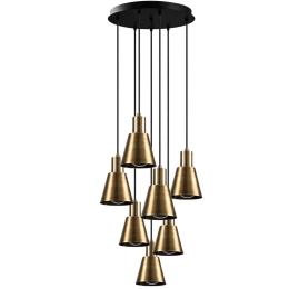 Φωτιστικό Οροφής Kem 892OPV1648 Φ43x111cm 7xE27 40W Gold Opviq