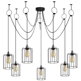 Φωτιστικό Οροφής Tel 892OPV1702 Φ136x131cm 7xE27 40W Black Opviq