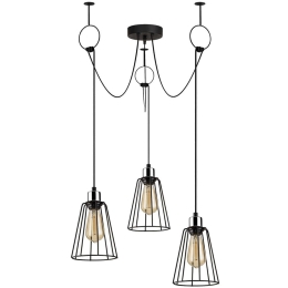 Φωτιστικό Οροφής Tel 892OPV1707 Φ95x130cm 3xE27 40W Black Opviq