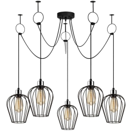 Φωτιστικό Οροφής Tel 892OPV1715 Φ120x130cm 5xE27 40W Black Opviq