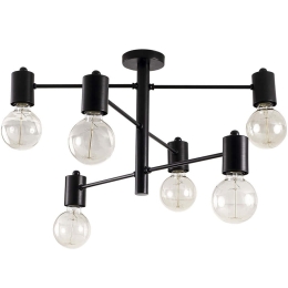 Φωτιστικό Οροφής - Πλαφονιέρα Hexa 892OPV1770 61x61x33cm 6xE27 40W Black Opviq