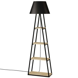 Φωτιστικό Δαπέδου Με Ραφάκια Pal 855DTE3421 50x22x165cm E27 100W Oak-Black Hanah Home