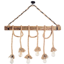 Φωτιστικό Οροφής - Ράγα Erebos 521SHN3115 100x7x103cm 6xE27 40W Natural-Black Opviq