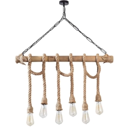 Φωτιστικό Οροφής - Ράγα Erebos 521SHN3124 80x8x90cm 6xE27 40W Natural-Black Opviq