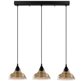 Φωτιστικό Οροφής - Ράγα Dilberay 521SHN3230 72x72x108cm 3xE27 40W Black-Smoke Opviq