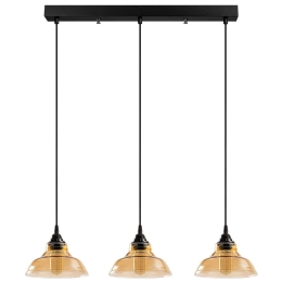 Φωτιστικό Οροφής - Ράγα Dilberay 521SHN3233 72x72x108cm 3xE27 40W Black-Amber Opviq