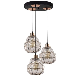 Φωτιστικό Οροφής Safderun 521SHN3335 Φ44x112cm 3xE27 40W Copper-Black Opviq