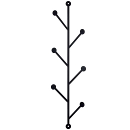 Κρεμάστρα Τοίχου 6 Θέσεων Rod 891TNL3110 25x94cm Black Wallity Μέταλλο