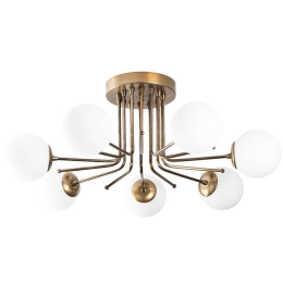 Φωτιστικό Οροφής - Πλαφονιέρα Daisy 521SHN3373 90x90x35cm 7xE27 40W Gold-White Opviq
