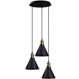 Φωτιστικό Οροφής Berceste 521SHN3381 Φ40x117cm 3xE27 40W Black-Gold Opviq