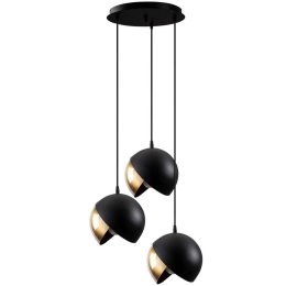 Φωτιστικό Οροφής Berceste 521SHN3384 Φ40x114cm 3xE27 40W Black-Gold Opviq