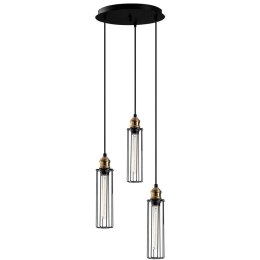 Φωτιστικό Οροφής Zumra 521SHN3402 Φ33x123cm 3xE27 40W Black-Gold Opvq