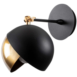 Φωτιστικό Τοίχου - Απλίκα Berceste 521SHN2187 20x26x25cm 1xE27 40W Black-Gold Opviq