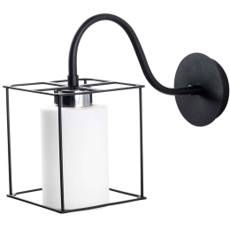 Φωτιστικό Τοίχου - Απλίκα Swank 521SHN2198 15x33x28cm 1xE27 40W Black-White Opviq