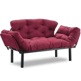 Καναπές - Κρεβάτι Διθέσιος Nitta 859FTN1219 155x70x85cm Maroon Red