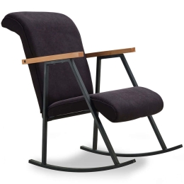 Πολυθρόνα Κουνιστή Yoka 859FTN1701 64x86x96cm Black