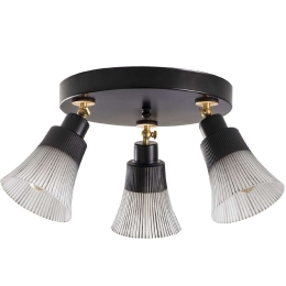 Φωτιστικό Οροφής - Πλαφονιέρα Foca 525NOR1121 Φ48x23cm 3xE27 40W Black Opviq