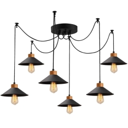 Φωτιστικό Οροφής Manavgat 525NOR1263 Φ144x100cm 6xE27 40W Natural-Black Opviq