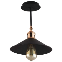 Φωτιστικό Οροφής - Πλαφονιέρα Berceste 525NOR1298 Φ24x31cm 1xE27 40W Black-Copper Opviq