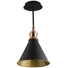 Φωτιστικό Οροφής - Πλαφονιέρα Berceste 525NOR1305 Φ20x40cm 1xE27 40W Black-Copper Opviq