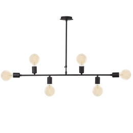 Φωτιστικό Οροφής - Ράγα Truva 525NOR1312 Φ94x61cm 6xE27 40W Black Opviq
