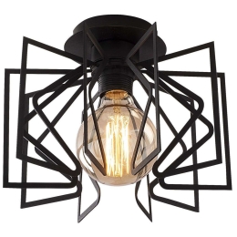 Φωτιστικό Οροφής - Πλαφονιέρα Nemrut 525NOR1441 Φ26x20cm 1xE27 40W Black Opviq
