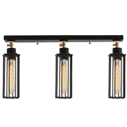 Φωτιστικό Οροφής - Πλαφονιέρα Likya 525NOR1472 63x29cm 3xE27 40W Black-Gold Opviq