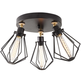 Φωτιστικό Οροφής - Πλαφονιέρα Oylat 525NOR1482 Φ56x31cm 3xE27 40W Black-Gold Opviq
