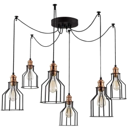 Φωτιστικό Οροφής Alacati 525NOR1499 Φ137x111cm 6xE27 40W Black Opviq