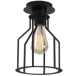 Φωτιστικό Οροφής - Πλαφονιέρα Alacati 525NOR1505 Φ17x26cm 1xE27 40W Black Opviq