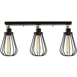 Φωτιστικό Οροφής - Πλαφονιέρα Fetiye 525NOR1517 66x29cm 3xE27 40W Black-Gold Opviq