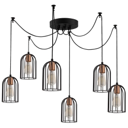 Φωτιστικό Οροφής Pamukkale 525NOR1564 Φ134x111cm 6xE27 40W Black Opviq
