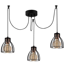 Φωτιστικό Οροφής Kemah 525NOR1569 Φ105x106cm 3xE27 40W Black-Bronze Opviq