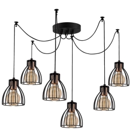 Φωτιστικό Οροφής Kemah 525NOR1570 Φ135x106cm 6xE27 40W Black-Bronze Opviq