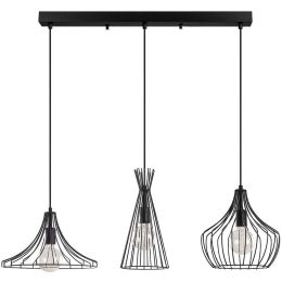 Φωτιστικό Οροφής - Ράγα Mezopotamya 525NOR1606 110x37x122cm 3xE27 40W Black Opviq