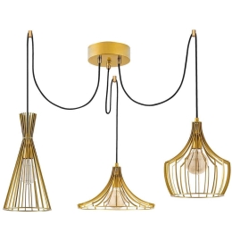 Φωτιστικό Οροφής Mezopotamya 525NOR1612 Φ114x130cm 3xE27 40W Gold Opviq