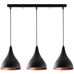 Φωτιστικό Οροφής - Ράγα Berceste 525NOR1638 72x118cm 3xE27 40W Black Opviq