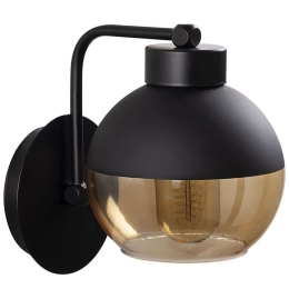 Φωτιστικό Τοίχου - Απλίκα Ani 525NOR3124 Φ14x19cm 1xE27 40W Black-Amber Opviq