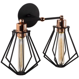 Φωτιστικό Τοίχου - Απλίκα Oylat 525NOR3172 Φ38x30cm 2xE27 40W Black-Bronze Opviq
