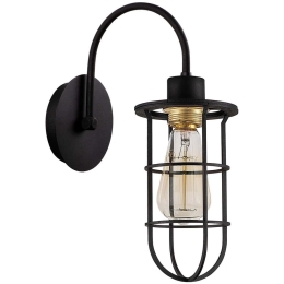 Φωτιστικό Τοίχου - Απλίκα Kimil 525NOR3174 Φ12x33cm 1xE27 40W Black-Gold Opviq